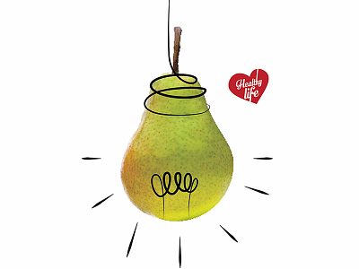 Eat Fruit: Pear adveristing concept illustration
