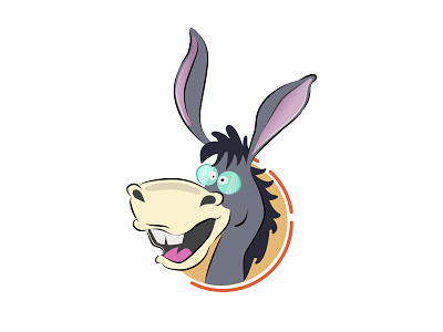 Donkey digital drawing illustration logo pencil vector