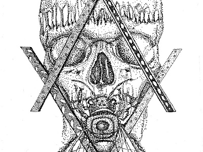 Skull agency arts design dots drawing illustration insects masonic nature pointillism points skull