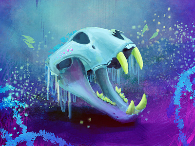 Tiger Skull arts blue brushes design digital digital painting drawing illustration painting photoshop skull tiger