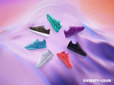 Nike - Diversity + Color banner campaign colorful design digital diversity e commerce germany key visual nike shoes web