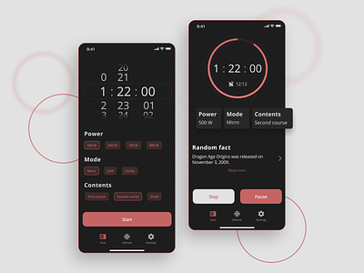Remote Control Microwave Application application design microwave night mode ui ux