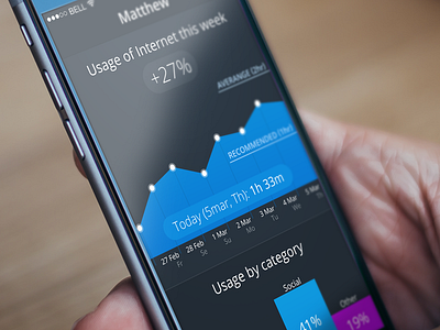 Internet Statistics App app graph interface ios ios7 iphone mobile statistics ui ux