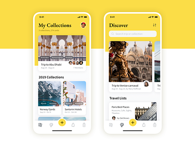Travel App Concept app clean collections design discover inspiration interface interfaces iphone layout mobile travel traveling trip ui ux