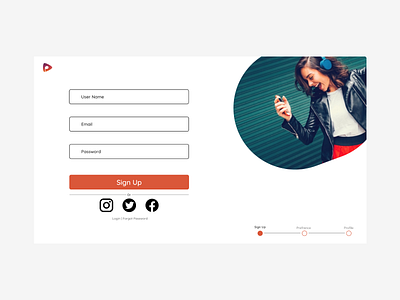 Music Streaming Signup page app design music music app music website ui uidesign website website concept website design