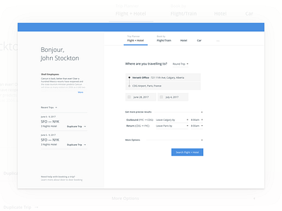 Travel Search Wireframe