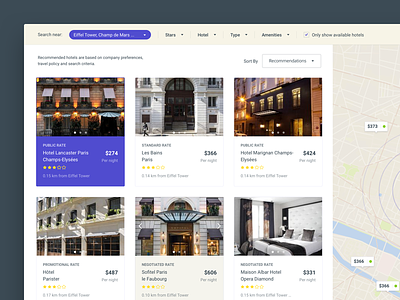 Hotel Search hotel map product design results search ui web