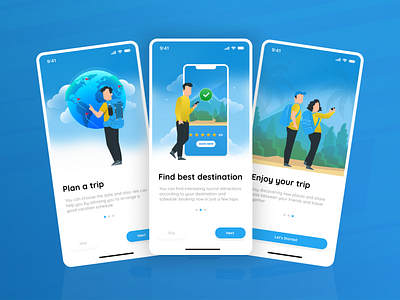 On Boarding Screen For Destination | Mobile App Design