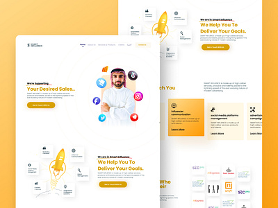 Smart Influence Landing Page 3d animation app art branding design graphic design illustration ksa logo motion graphics neom ui ux ux de vector