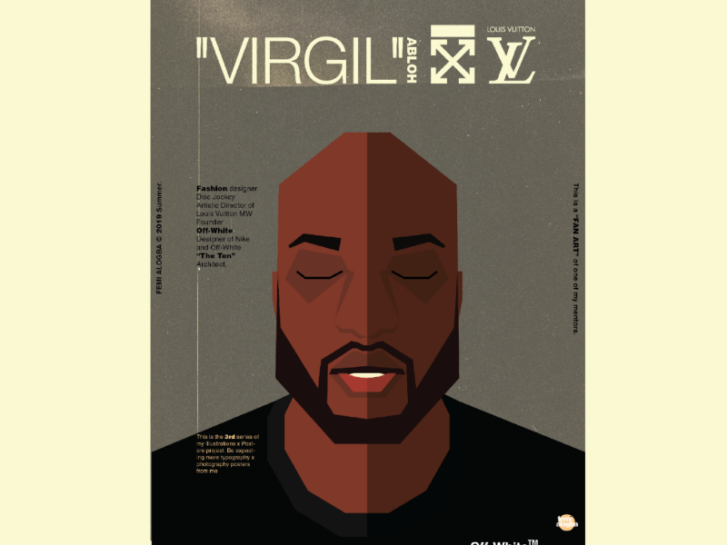 VIRGIL ABLOH poster (No. 1 vector faces series) by Femi Alogba on