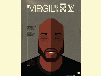 "VIRGIL ABLOH" poster (No. 1 vector faces series)