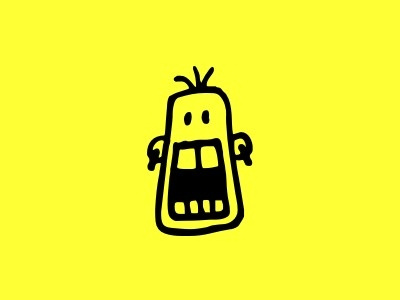 Scream art avater black cartoon emotion mask yellow