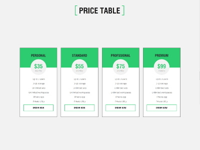 Price Table