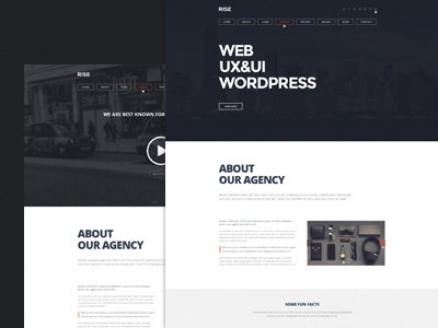 Rise Onepage PSD Template design flat minmal onepage psd rise typography