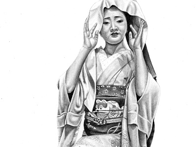 Maiko dancing dance drawing geisha japan kimono kyoto maiko maiko drawing pencil pencil drawing pencil illustration portrait