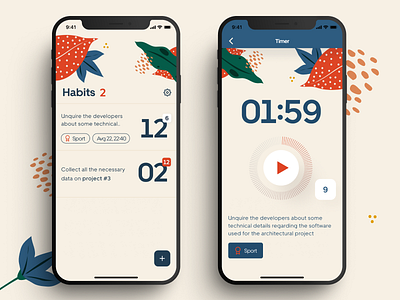 Design of 2 Minute Habits app