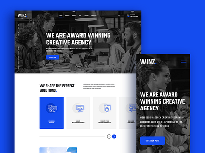 Winz Technologies Website Concept Design
