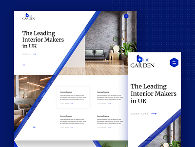 Blue Garden Interior Agency Concept Website Design adobe photoshop adobe photoshop cc branding design designer graphic design landingpage ui ui design ui designer uiux userexperience userinterface ux ux design ux designer web webdesign website website design