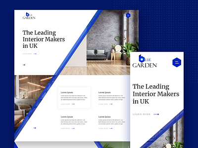 Blue Garden Interior Agency Concept Website Design