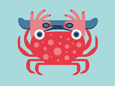 It's a Crab! art cancer crab eyes hands illusion illustration illustration art scissors sea skate skateboard