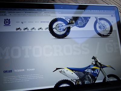 Husqvarna big type e commerce full browser interface landing page motorcycle product page scroll shopping typography ui website
