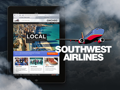 Southwest Airlines In-Flight Travel Guide e-commerce events grid guide interface ipad mobile web responsive shopping southwest travel typography