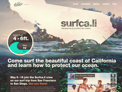 surfca.li logo and homepage for nike 6.0 background graph homepage identity infographics logo photo texture type