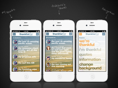 the unique navigation for giving thanks app iphone navigation typography white