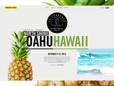 Epicurrence: North Shore, Oahu Update conference epic hawaii interface landing page pineapple surfing