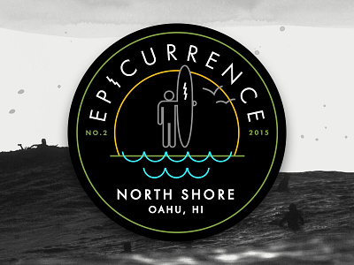 New Epicurrence.com badge conference epic hawaii identity logo surf surfer wave