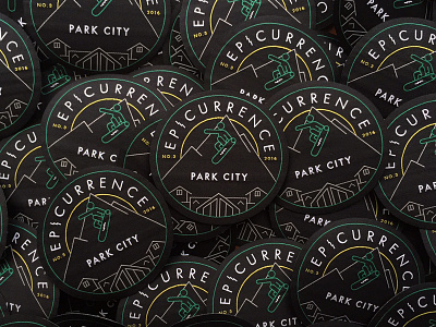 Epicurrence Patches badge conference event identity logo mountains park city patch snowboarding
