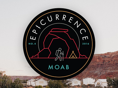 Epicurrence No.4 MOAB, UT! annoucement badge conference epicurrence event hiking logo moab patch rock utah
