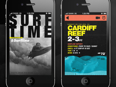 Surftime app helvetica icons iphone iphone app logo splash surf texture tide ui user interface wave