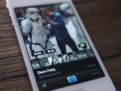 Lightt camera comments icon interface iphone iphone app light likes photography photos scroll stormtrooper timeline ui