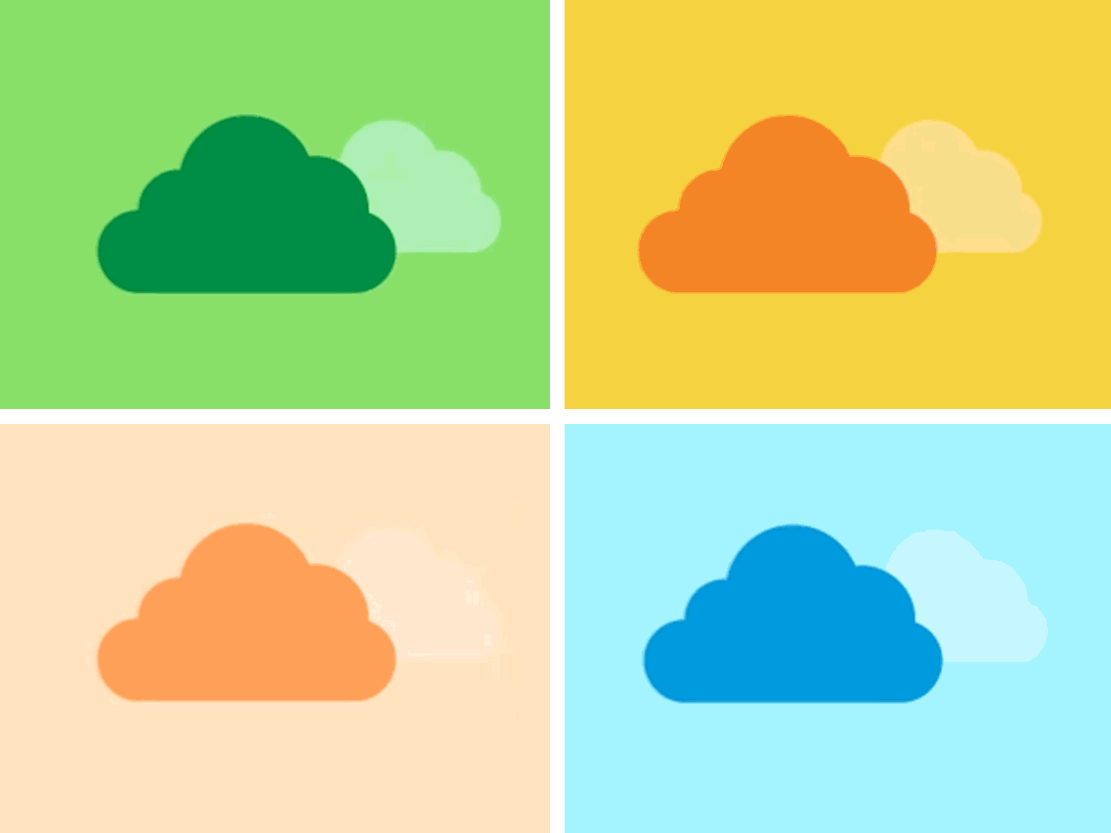 Cloud updates flat illustration motion vector