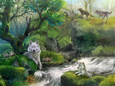 Wolf Pack | DIGITAL PAINTING art digital drawing illustration painting wolf
