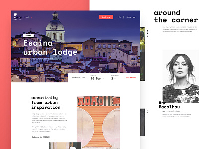 Esqina Urban Lodge - Hotel booking design holiday homepage hotel landing luxury material page template ui website