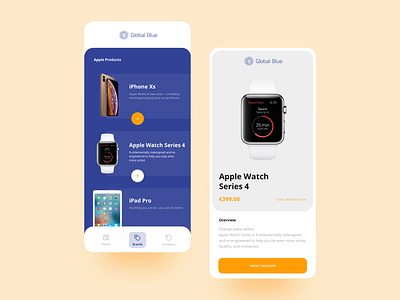 Global Blue - Shop Tax Free app design colorful design interface layout minimalistic mobile portugal shop ui ux web