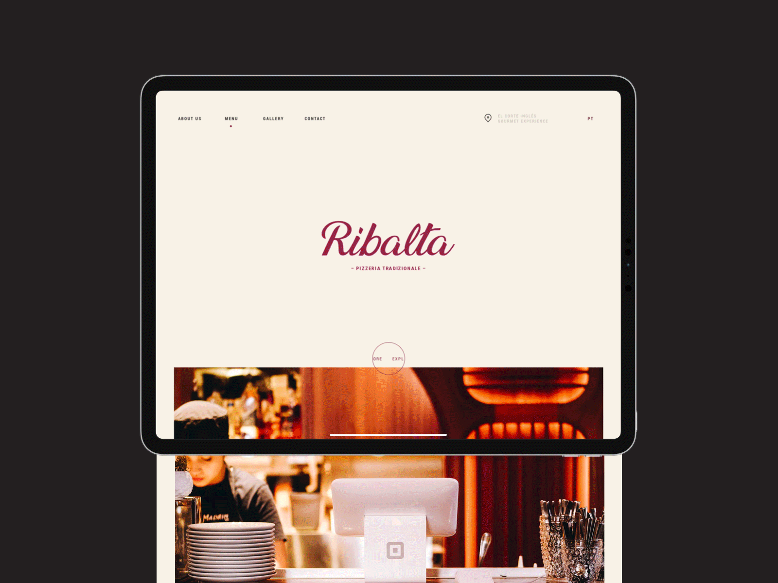 Ribalta - Pizzeria Landing Page design food interface landing layout mobile pizzeria portugal responsive restaurant typography ui ux web webdesign website