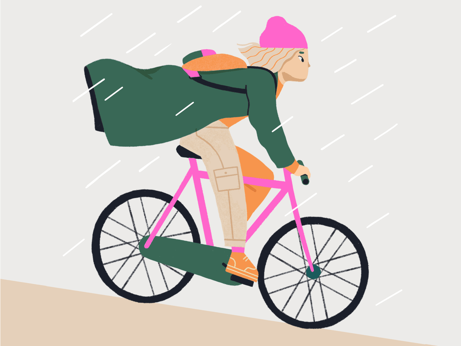 Autumn bikeride autumn bike bikeride digital art drawing gif gif animated girl illustration ipadpro procreate rain