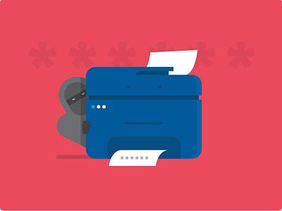 Is your printer secure? cyber illustration printer security thief threats