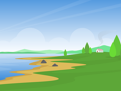 Nature Landscape Illustration Alone Vector art