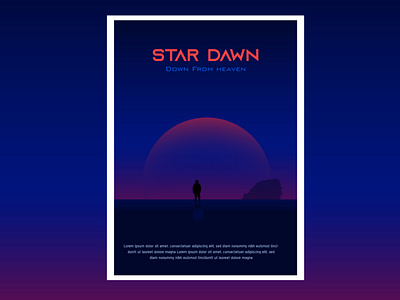 Star Dawn Movie Poster Landscape Illustration design
