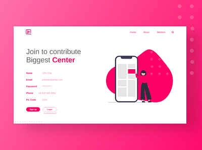 Signup Page UI design elegant ui design example inspiration landing page signup signup page uidesign uidesignchallenge uiux web ui design webdesign website