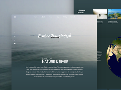 Explore Bangladesh | UI UX Website design Project animation app concept creative design experience explore interaction landing page principle product scroll tourist travel typography ui ux web