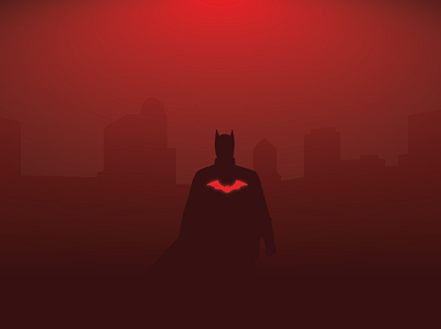 Batman - Poster Minimal Illustration vector (Landscape) adobe illustrator batman creade dc illustration landscape movie poster vector