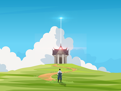 Fantasy Landscape Artwork || Journey-End || Vector Illustration