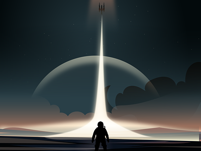 Interstellar Space illustration Flat Art