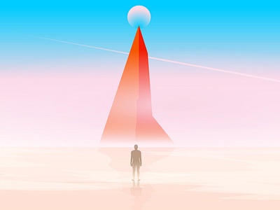 Standing in vibrance Landscape illustration