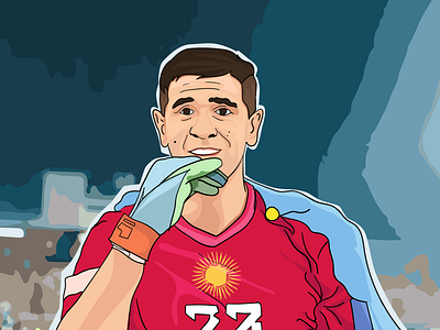 Emiliano Martínez - Saviors of Goal. adobe illustrator flat illustration football illustration vector